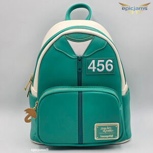 Loungefly Squid Game Seong Gi-Hun Player 456 Cosplay Green Mini Backpack Bag
